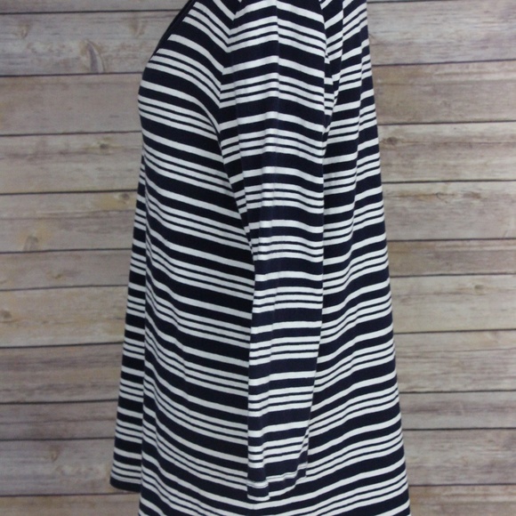TALBOTS Navy & White Nautical-Inspired Striped Top - Picture 6 of 7
